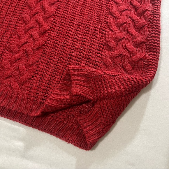 &Merci Oversized Red- Burgundy Cardigan Knitted Sweater 3/4 Sleeves Size S/M - Picture 11 of 16